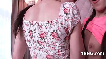 Action threesome scene exposing pov with two slutty girls