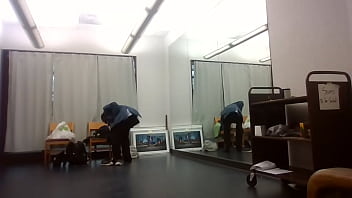 Behind the scenes art show dress change