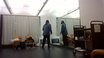 Behind the scenes art show dress change