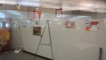 Behind the scenes art show dress change