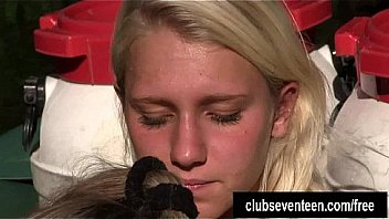 Three naked teen lesbians masturbating