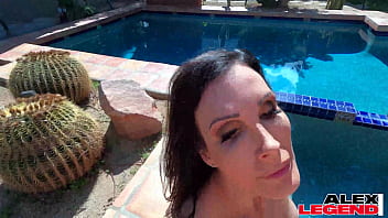 Drop dead gorgeous milf shay sights massages a big dick by the pool