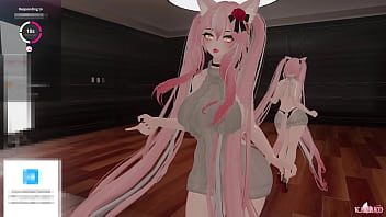 Catgirl gets vibed and fucked simps & chatters tease this spicy catgirl till she cums