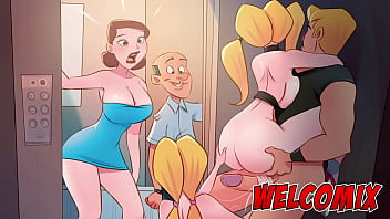 Crash in the elevator porn cartoons Crash in the elevator porn cartoons