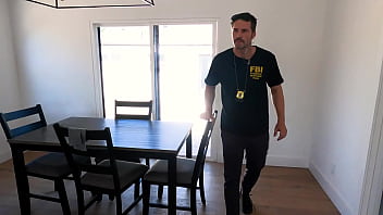 Brunette amateur housewife gets fucked by police man