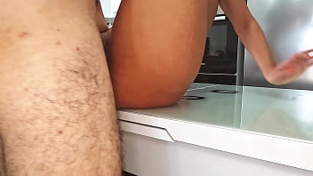 Stepbro interrupted me from cooking and gave me his big hard cock instead