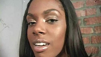 Ebony teen shows off her blowjob skills at gloryhole 25