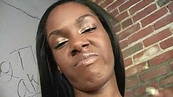 Ebony teen shows off her blowjob skills at gloryhole 25