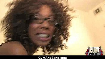 Black chick blows group of white cocks 10