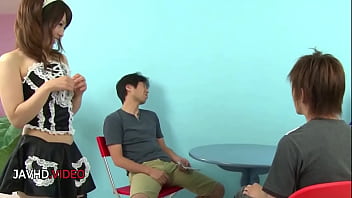 Playful maid miku pleases two lucky guys in steamy jav scene Playful maid miku pleases two lucky guys in steamy jav scene