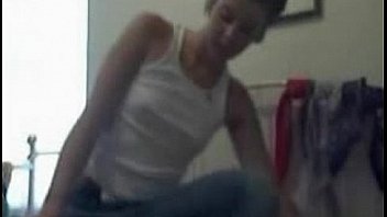 Girl with small boobs and toy on pussy