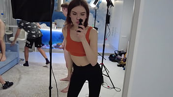 Full backstage with title first hardcore dp 3on1 for newbie lika clarke 20 y o