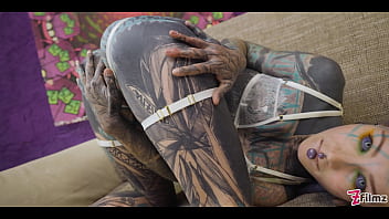 Tattoo babe get anal fucked balls deep with 0% pussy
