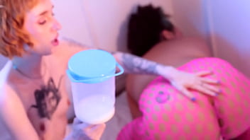 Who takes more milk in the asshole two girls milk enema