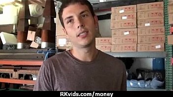 Tight teen fucks a man in front of the camera for cash 20