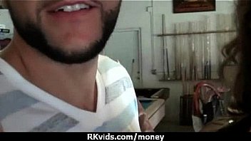 Tight teen fucks a man in front of the camera for cash 20