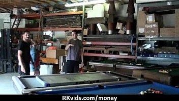 Tight teen fucks a man in front of the camera for cash 20