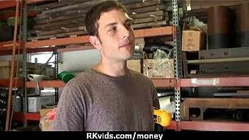 Tight teen fucks a man in front of the camera for cash 20