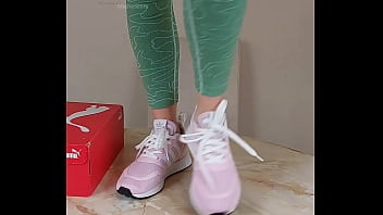 Sexy feet shoe try on