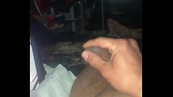 Stroking my smooth cock