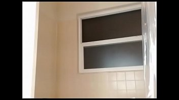 Pale babe blowjob tease in bathroom live