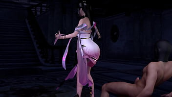 3d cute asian cosplay model cheating with big dick and got orgasm