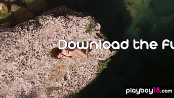 Small tits brunette asian hottie loves nude sunbathing