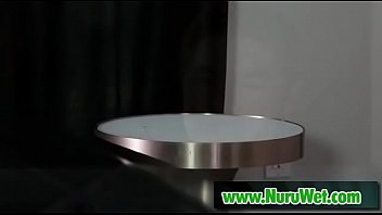 Blondie slut covered in nuru gel offers pleasure