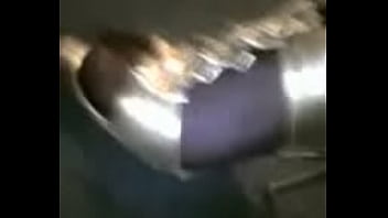 Sexy feet in black stocking gold highheels2