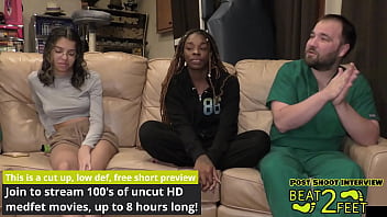 Giggles' feet get sandy at the beach on beat2feetcom