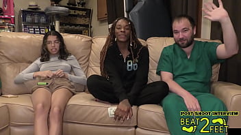 Giggles' feet get sandy at the beach on beat2feetcom