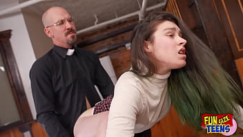 Funsize teens a petite babe is nailed hard by big cock