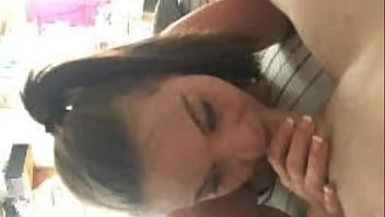 Sucking her fat dick dry