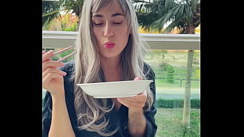 Sexy beauty girl model chopsticks and exotic fruits