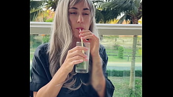 Sexy beauty girl model chopsticks and exotic fruits