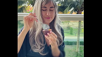 Sexy beauty girl model chopsticks and exotic fruits