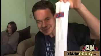 Interracial bukkake sex with black porn star 17