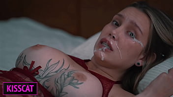 Step mom waiting husband but shares bed with step son till huge facial after unexpected cum inside Step mom waiting husband but shares bed with step son till huge facial after unexpected cum inside