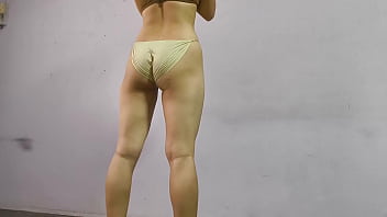 Fine ass girl workout with panty