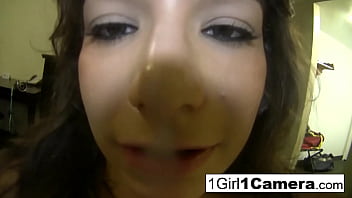 Hot babe rubs her wet pussy