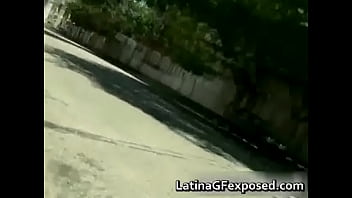 Busty latin babe enjoying the park