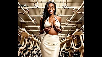 Elegant ebony milf in a leather office outfit is fucked doggystyle in a train ai illustrated leather porn dream