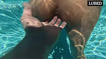 Laynee james soaks her pussy in the pool before getting filled