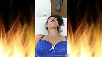 Beautiful brunette in blue lingerie trailer 05