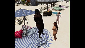 Black football player beach fuck