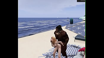 Black football player beach fuck