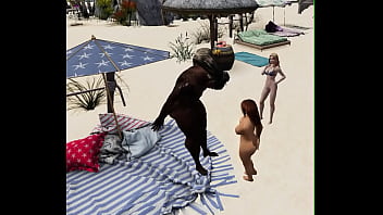 Black football player beach fuck