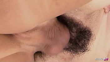 Slim japanese teen with hairy pussy seduce to uncensored jav casting fuck by older guy in japan