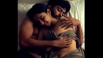 Passionate kissing on bed indian couple in saree