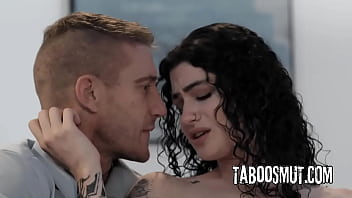 Inked teen seduces and fuck with her stepdad's business partner